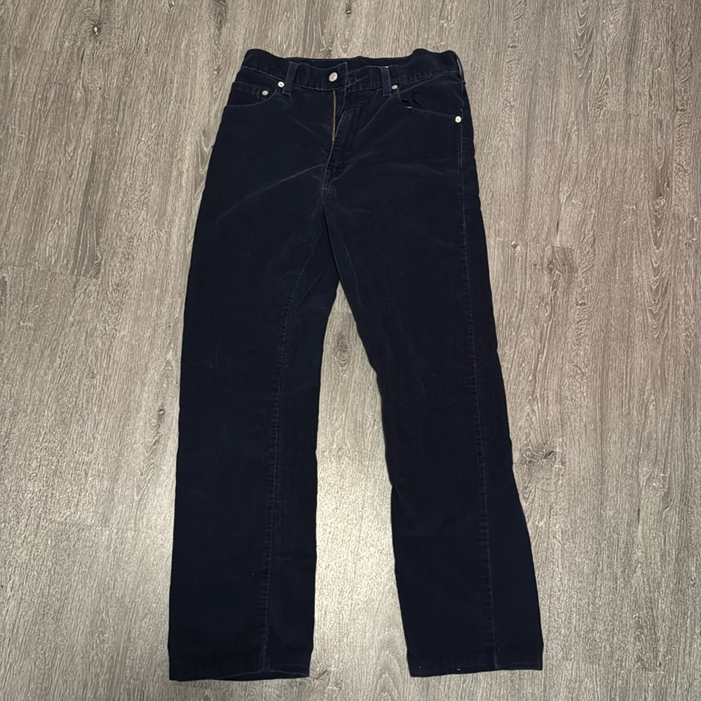 Navy blue corduroy pants, size 30W 30 L